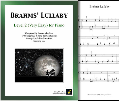 Brahms' Lullaby Level 2 - Cover & 1st piano sheet