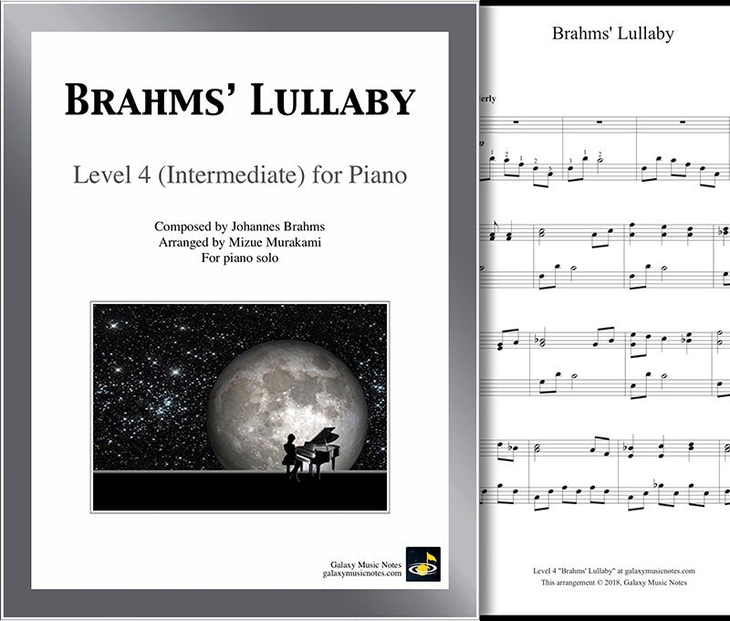 Brahms' Lullaby: Level 4 - Cover sheet & 1st page