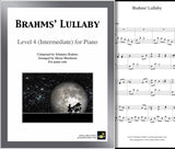 Brahms' Lullaby: Level 4 - Cover sheet & 1st page