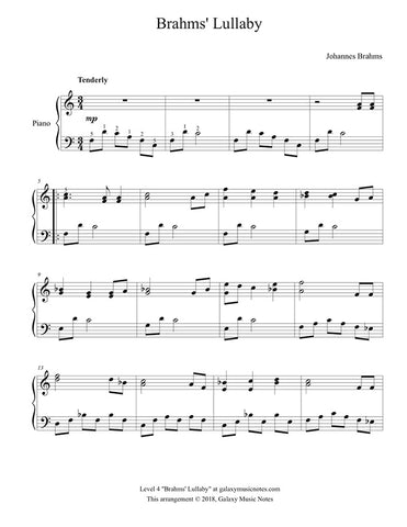 Brahms' Lullaby: Level 4 - 1st music page