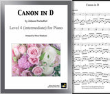 Canon in D by Pachelbel Level 4 - 1st music sheet & cover