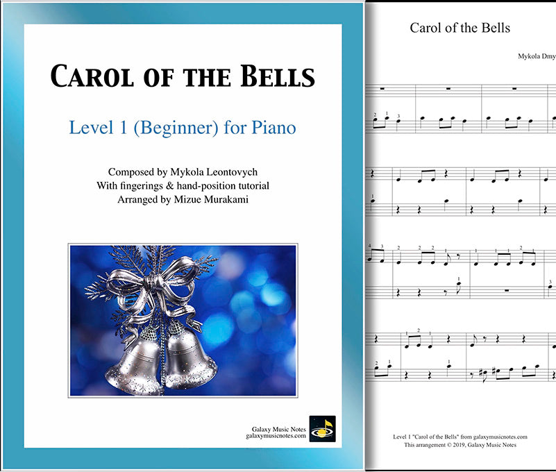 Carol of the Bells: Level 1 - 1st piano page & cover