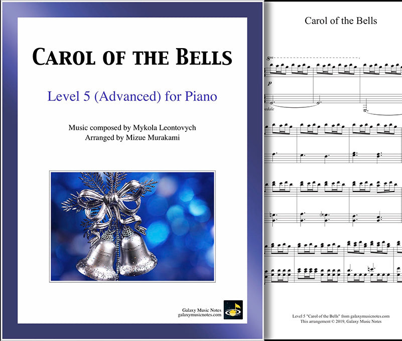 Carol of the Bells: Level 5 - 1st piano page & cover