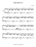 Cello Suite No. 1 by Bach Level 4 - 1st piano music sheet