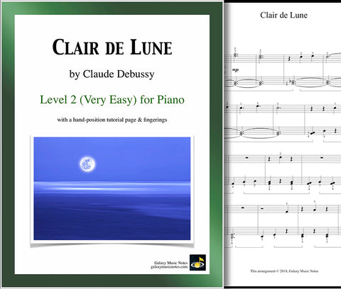 Clair de Lune: Level 2 - Cover sheet & 1st page