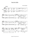 Deck the Halls Level 4 - 1st piano music sheet