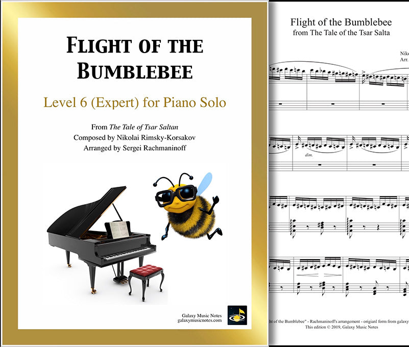 Flight of the Bumblebee: Level 6 - 1st piano page & cover