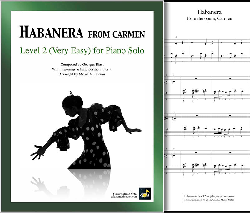 Habanera from Carmen Level 2 - Cover sheet & 1st page
