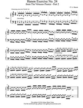 Hanon Piano Exercise No. 24 - 1st page