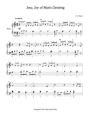 Jesu, Joy of Man's Desiring: Level 2 - 1st piano music sheet