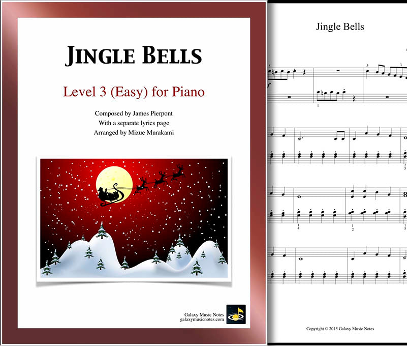 Jingle Bells | Easy piano sheet music - Galaxy Music Notes for Free Printable Jingle Bells Lyrics