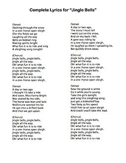 Jingle Bells Level 3 - Lyrics page