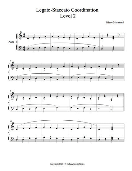 1st page of Legato-Staccato Coordination [Level 2]