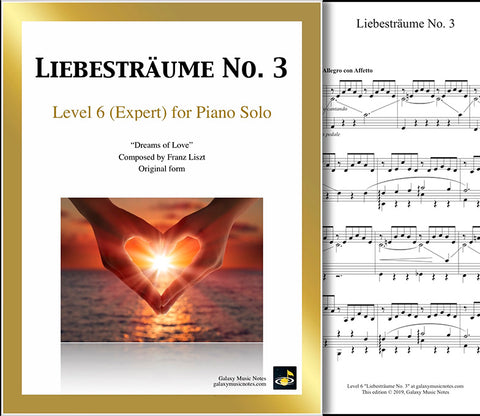 Liebestraum No. 3: Level 6 - 1st piano page & cover