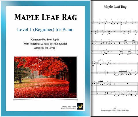 Maple Leaf Rag: Level 1 - 1st piano page & cover