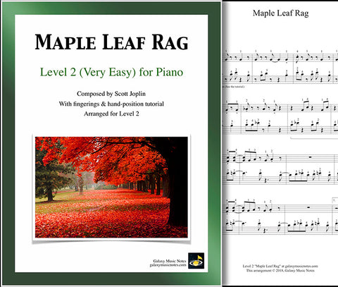 Maple Leaf Rag: Level 2 - 1st piano page & cover