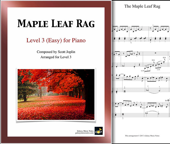 Maple Leaf Rag: Level 3 - 1st piano page & cover