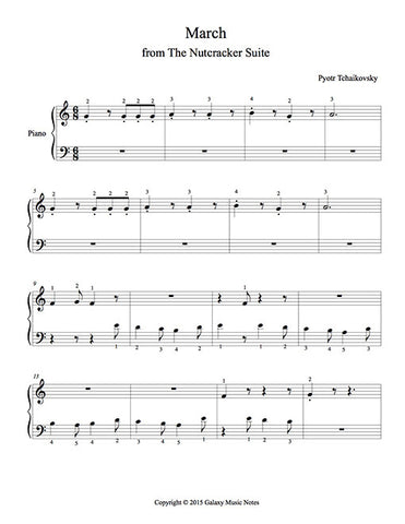 March from The Nutcracker Level 1 - 1st piano music sheet