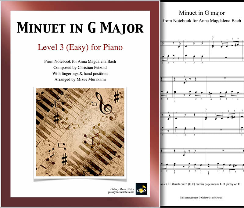 Minuet in G Major Level 3 - Cover sheet & 1st page