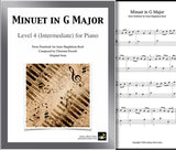 Minuet in G Major Level 4 - Cover sheet & 1st page