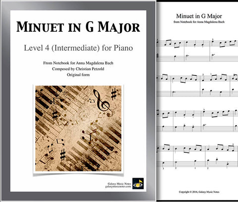 Minuet in G Major Level 4 - Cover sheet & 1st page