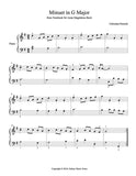Minuet in G Major - 1st piano music sheet