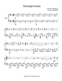 Moonlight Sonata | 1st MVMT | Level 3 - 1st piano music sheet
