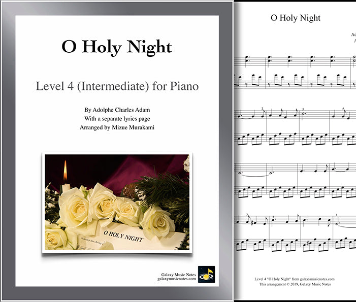 O Holy Night: Level 4 - 1st piano page & cover