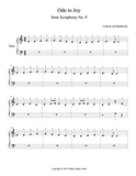 Ode to Joy Level 1 - 1st piano music sheet