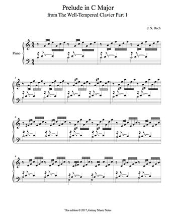 Prelude in C Major | J.S. Bach | Level 4 - 1st piano music sheet