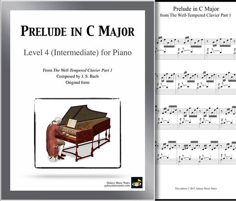 Prelude in C Major | Bach | Level 4 - Cover & 1st page