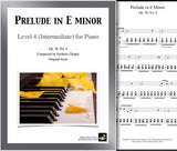 Prelude in E Minor Level 4 - Cover sheet & 1st page