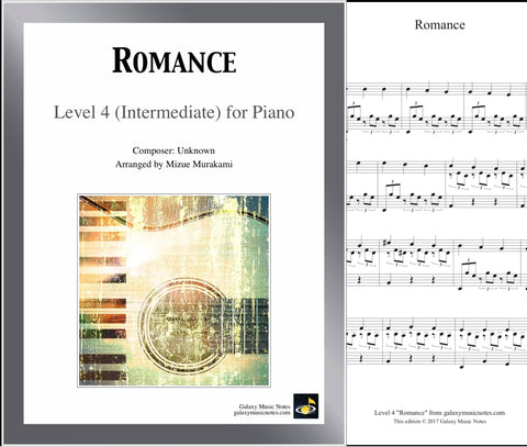 "Romance" Level 4 - 1st piano page & cover