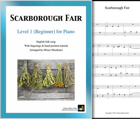 Scarborough Fair Level 1 - Cover sheet & 1st piano sheet