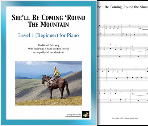 She'll Be Coming Round the Mountain Level 1 - Cover & 1st piano sheet