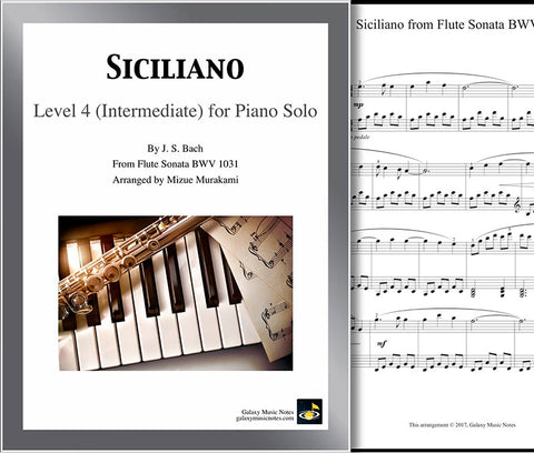 Siciliano Sonata BWV 1031 Level 4 - Cover & 1st page