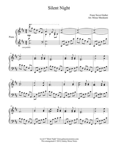 Silent Night: Level 5 Piano sheet music - Page 1