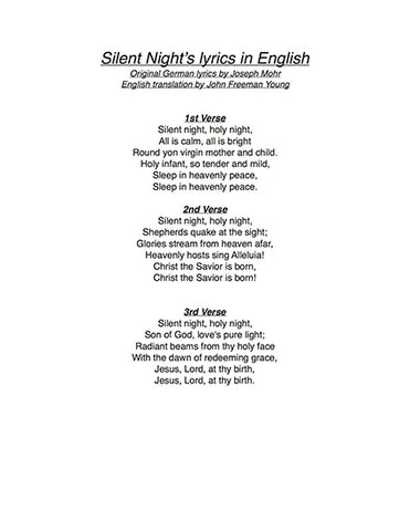 Silent Night: Lyrics page