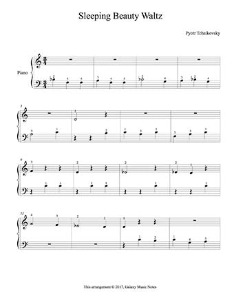 Sleeping Beauty Waltz Level 1 - 1st piano music sheet