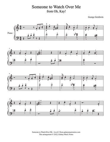 Someone to Watch Over Me: Level 2 - Digital piano sheet music