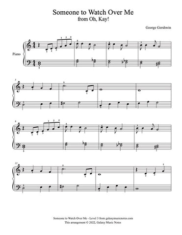 Someone to Watch Over Me: Level 3 - Digital Piano Sheet Music