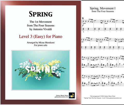 Spring Four Seasons Mvmt 1 Level 3: 1st piano sheet & cover