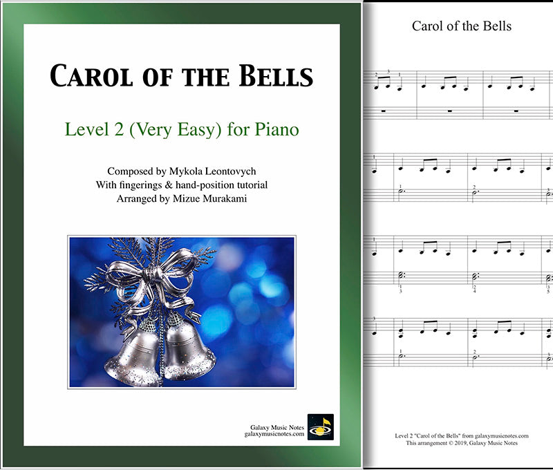 Carol of the Bells: Level 2 - 1st piano page & cover
