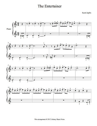 The Entertainer Level 1 - 1st piano music sheet