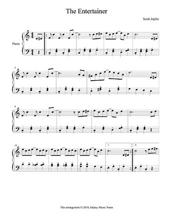 The Entertainer Level 3 - 1st piano music sheet