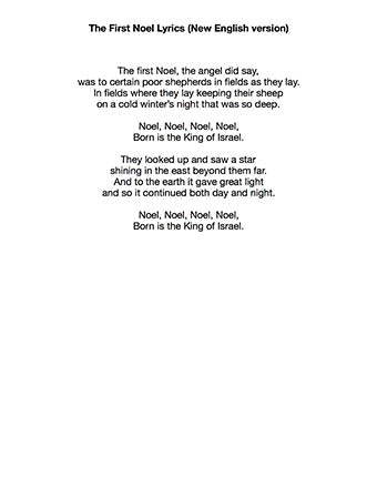 The First Noel - Lyrics page
