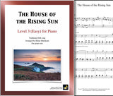 The House of the Rising Sun: Level 3 - 1st piano page & cover