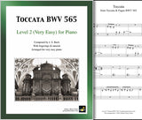 Toccata BWV 565: Level 2 - 1st piano page & cover