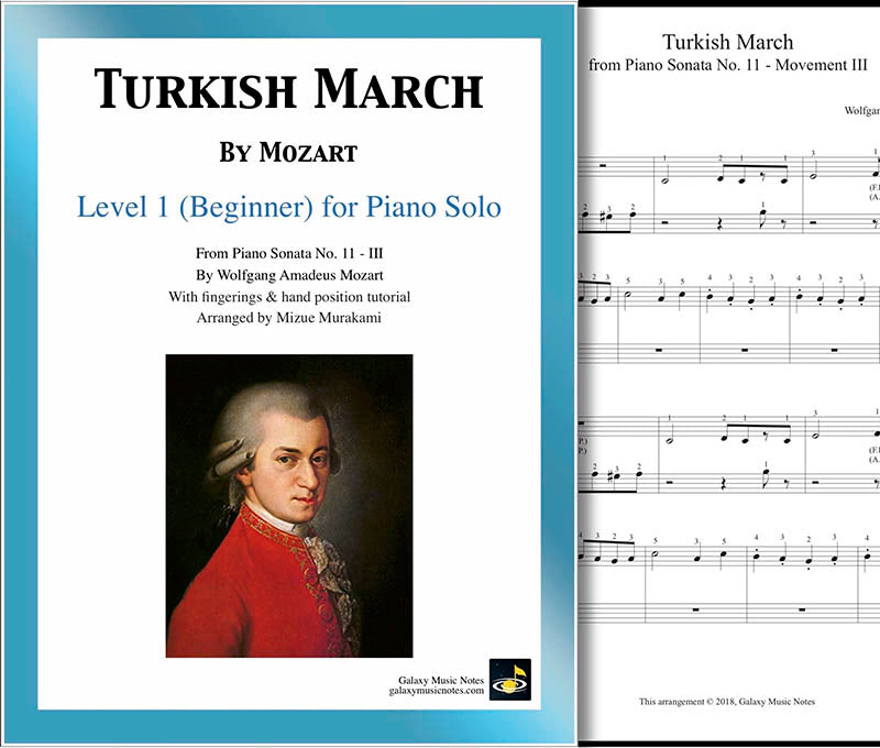 Turkish March | Mozart | Level 1 - Cover sheet & 1st page