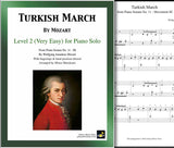 Turkish March | Mozart | Level 2 - Cover sheet & 1st page
